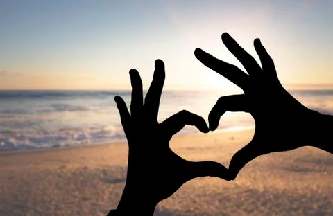 Love shape hand Stock Photos