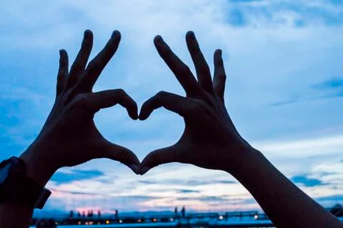 Love shape hand Stock-Fotos
