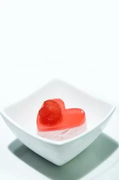 Love shape pudding Stock Photos