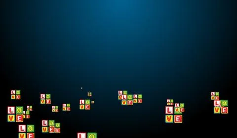 Love shaped icon particles bouncing against the ground on red background. Illustrazione stock