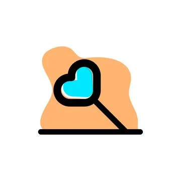Love Shaped Magnifier Vector Icon Illustration Design Concept Stock Illustration
