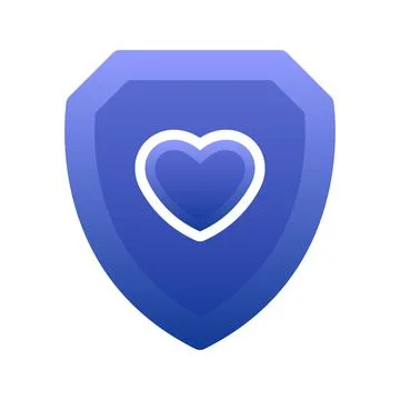 Love shield logo design template icon Stock Illustration