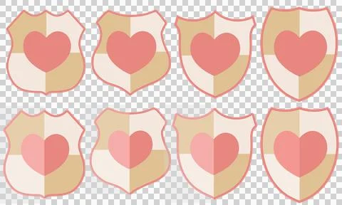 Love shield set Stock Illustration