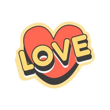 Love short message, retro speech bubble in the shape of a heart vector 스톡 일러스트