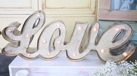 Love sign with lights Stock Footage 55384846