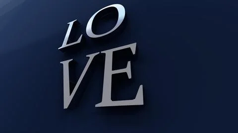 Love sign steel with solid background Stock Illustration
