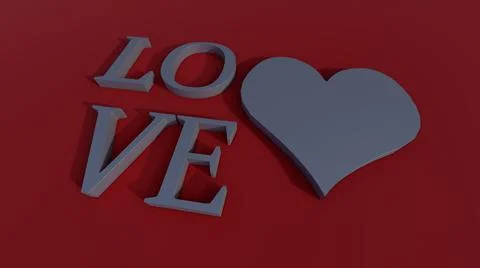Love sign steel with solid background Stock Illustration