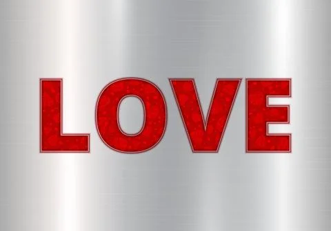 Love on a silver background Stock Illustration
