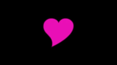Love simple shape icon pink color animation on black background Stock Footage 279094124