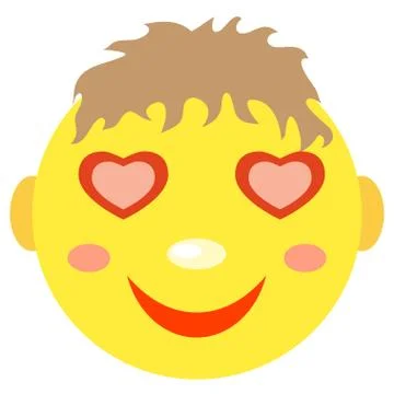 In love smiley boy. Stock Illustration