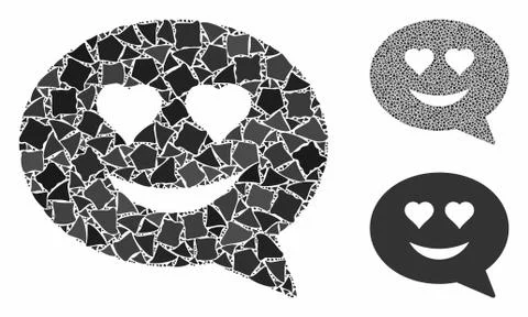 Love smiley message Composition Icon of Bumpy Items Illustrazione stock