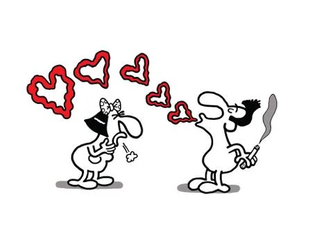 Love smoke Stock Illustration