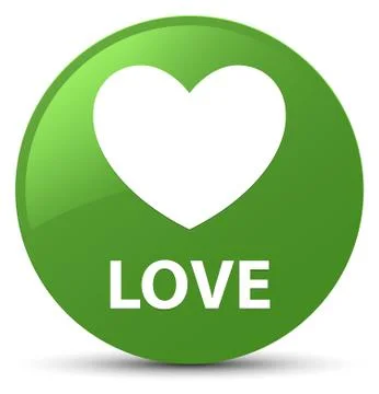 Love soft green round button Stock Illustration