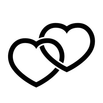 Love solid icon. Connected hearts vector illustration isolated on white. Wedding 库存插图