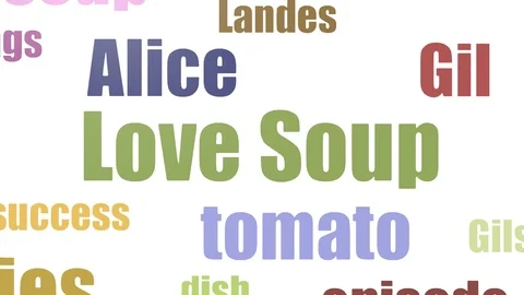 Love Soup Tag Cloud Animated On White Background Stock Footage 103560774