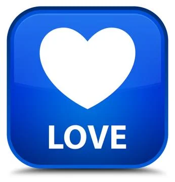 Love special blue square button Stock Illustration