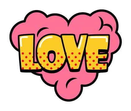 Love speech bubble in retro style Stock Illustration