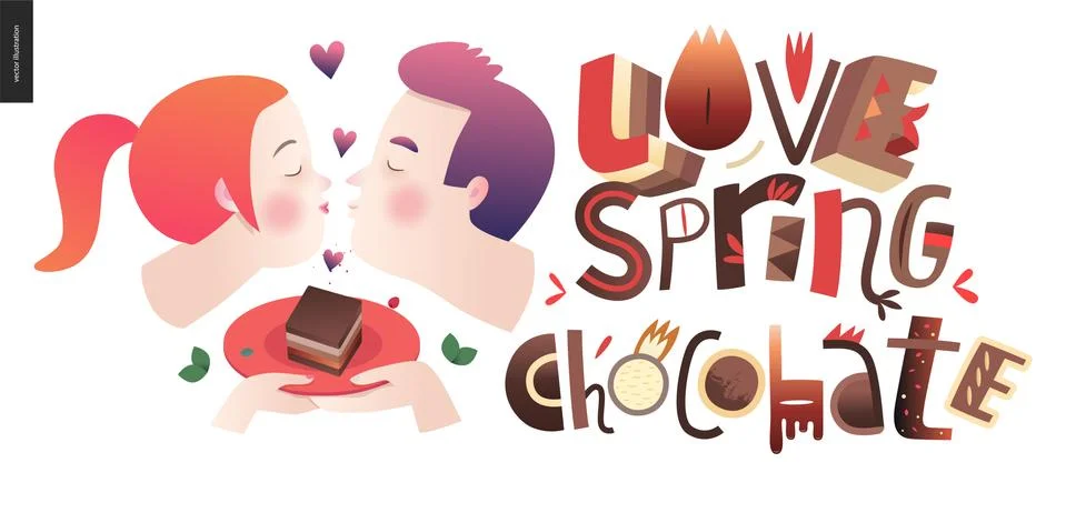 Love spring chocolate Stock Illustration