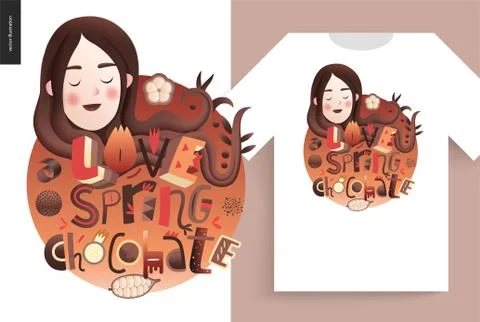 Love spring chocolate Stock Illustration