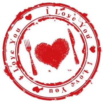 Love stamp Illustrazione stock
