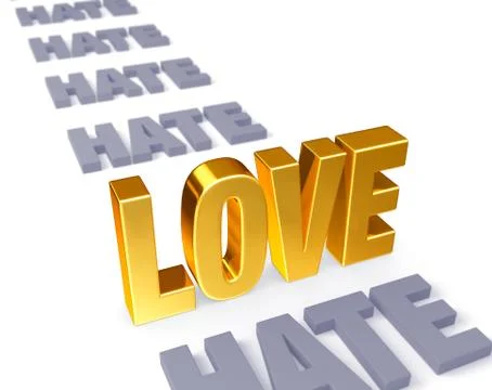 Love stands up to hate Stock Illustration