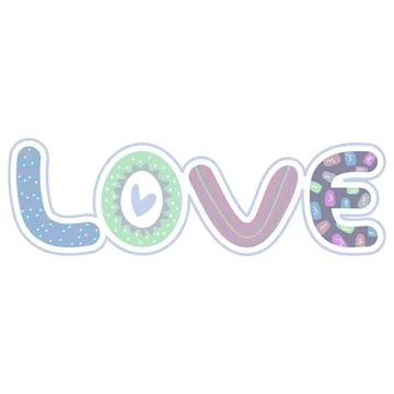 Love sticker Illustrazione stock