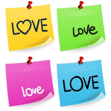 Love Sticky Note Stock Illustration