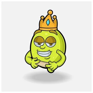 Love struck expression with Lemon Fruit Crown Mascot Character Cartoon. Stock Illustration
