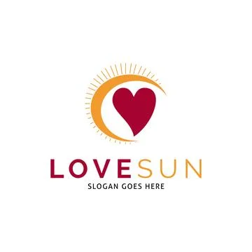 Love Sun Icon Vector Logo Template Illustration Design Stock Illustration