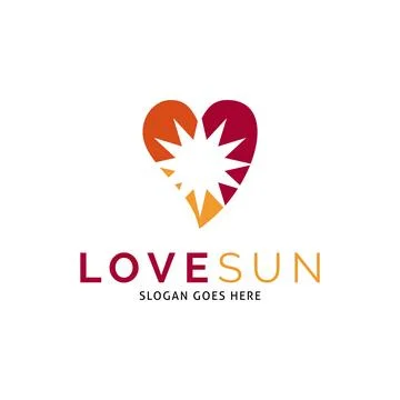 Love Sun Icon Vector Logo Template Illustration Design Stock Illustration