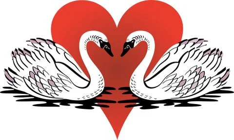 Love Swans Stock Illustration