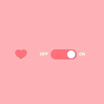 Love switcher. Romantic ON-OFF toggle switch. Valentine Day activate. 스톡 일러스트