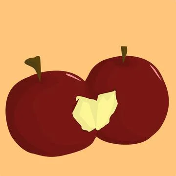 Love Symbol Created by Two Apples Vector Illustration Stock Illustration