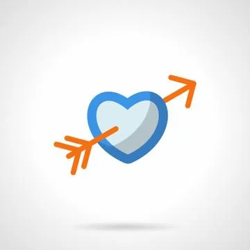 Love symbol flat color vector icon Stock Illustration