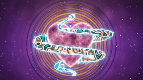Love symbol surrounded by a large snake Stock Footage 329830322