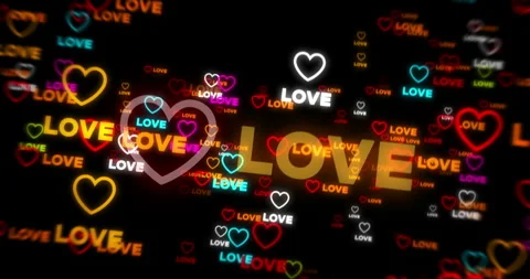 Love symbol tunnel effect fly between Stock Footage 255848696