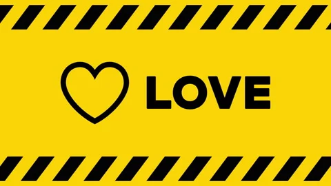 Love symbol on yellow background screen Stock Footage 256042587