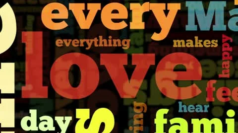 Love tags cloud loop Stock Footage 10693861