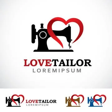 Love Tailor Logo Design Template Stock Illustration