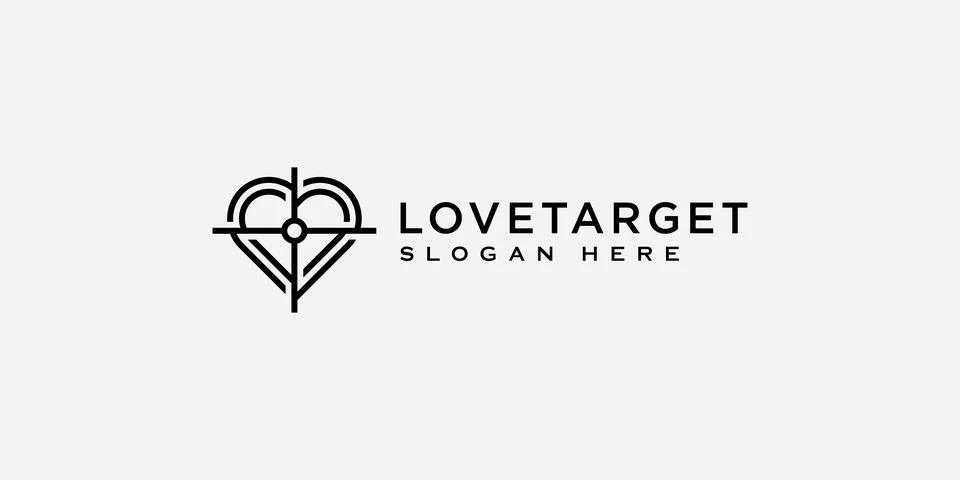 Love target logo design vector template Stock Illustration