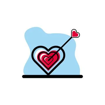 Love Target Vector Illustration Design Concept Idea Stock Illustration