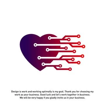 Love Tech Creative logo concepts, Tech logo template, elements and symbols, t Stock Illustration