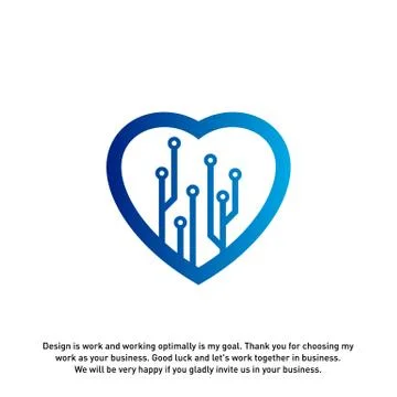 Love Tech Creative logo concepts, Tech logo template, elements and symbols, t Illustrazione stock