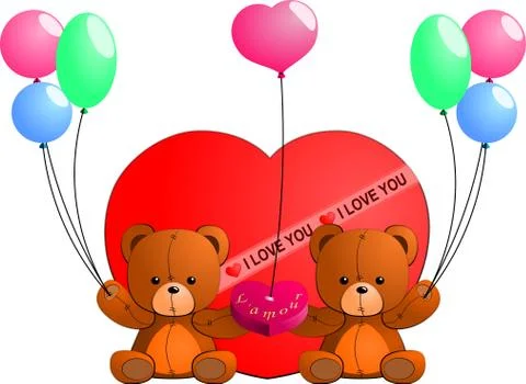 Love Teddy Stock Illustration