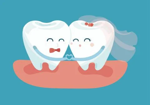 In love teeth Stock Illustration