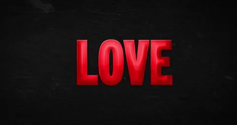 Love. Text. 4K animation Stock Footage 137109325
