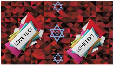 Love text on abstract background Illustrazione stock