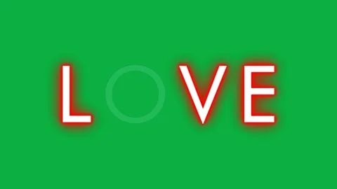 Love text with animation neon lights on a green background	 Stock Footage 264012988