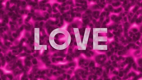 “LOVE” text appears over a looping pink liquid background Stock Footage 327646529
