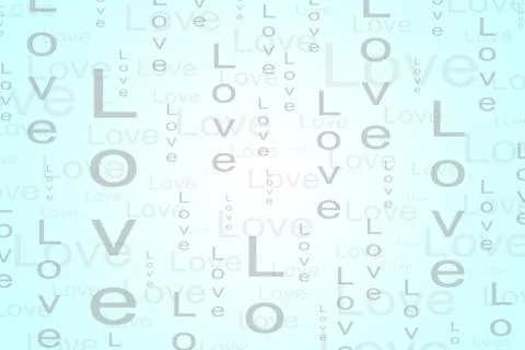 Love Text Background in Light Blue Color Stock Illustration
